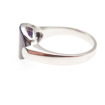 925 Sterling Silver Lavender C Z Ring Size 7