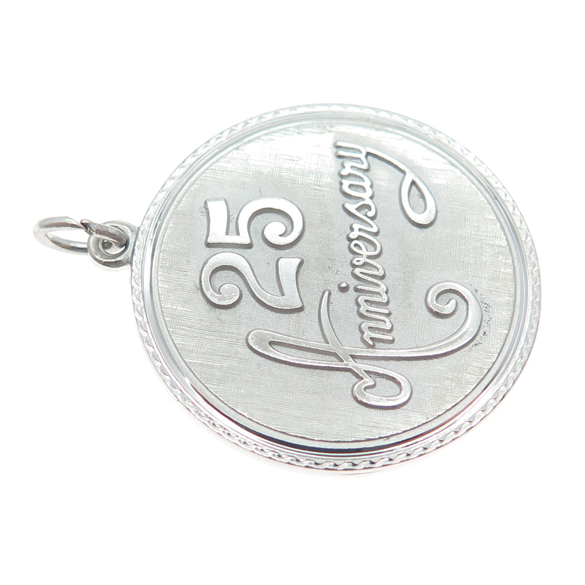 GRIFFITH & SONS CO 925 Sterling Silver Vintage 25 Anniversary Charm Pendant