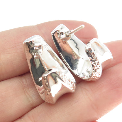 925 Sterling Silver Textured Modernist Earrings