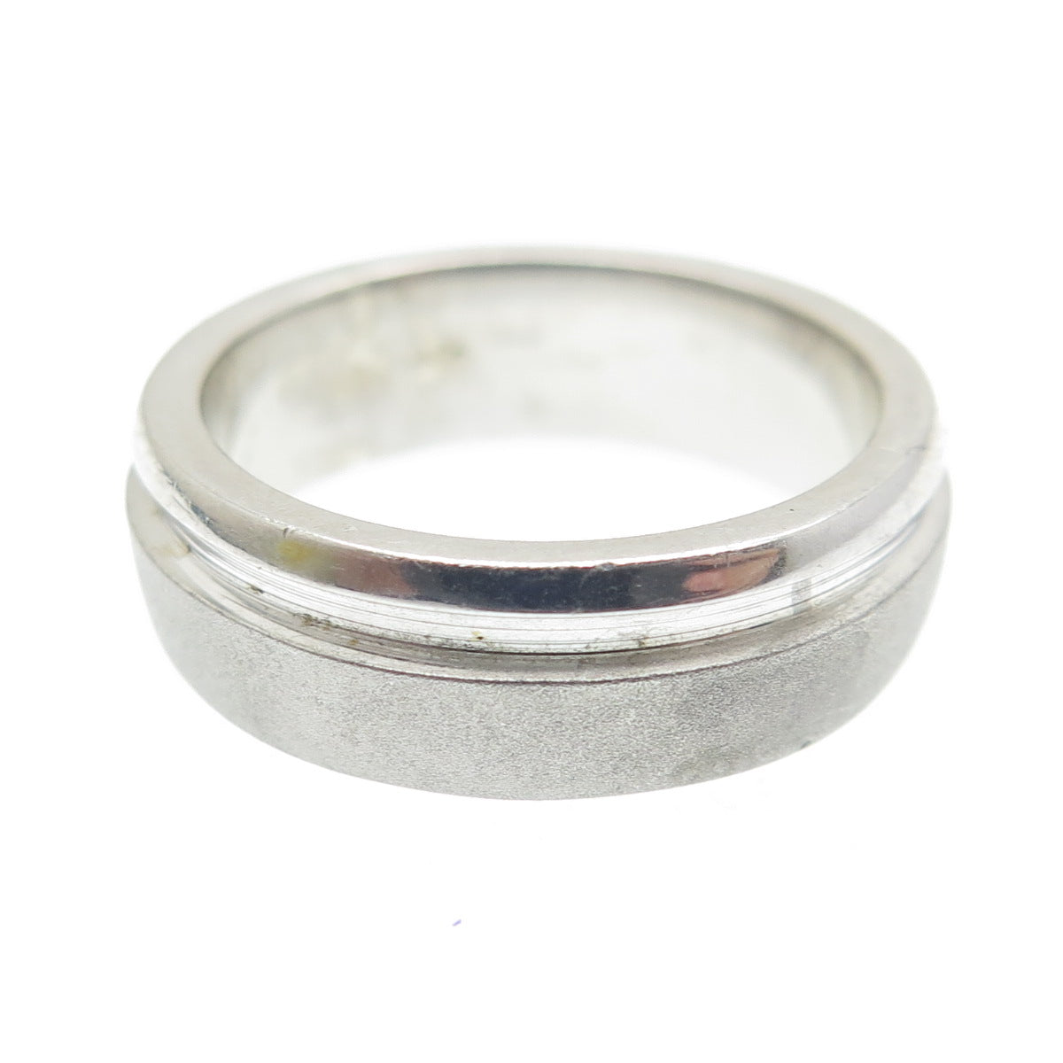 925 Sterling Silver Modernist Textured Band Ring Size 4.5