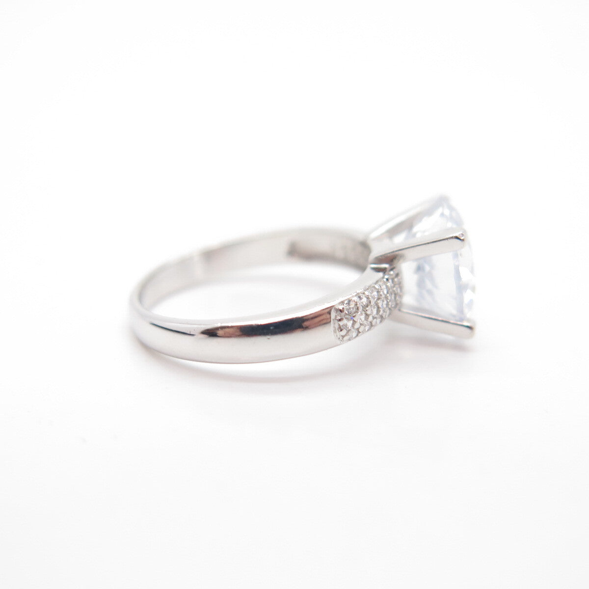 925 Sterling Silver Round Cut C Z Ring Size 7