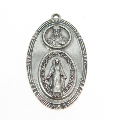 A. GALE INC 925 Sterling Silver Antique Art Deco St. Mary Religious Pendant