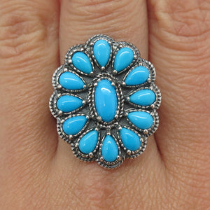 CAROLYN POLLACK & AMERICAN WEST Old Pawn Sterling Turquoise Ring Size 10.25