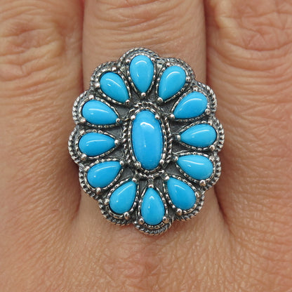 CAROLYN POLLACK & AMERICAN WEST Old Pawn Sterling Turquoise Ring Size 10.25