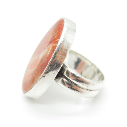 950 Silver Vintage Real Picture Jasper Gemstone Ring Size 6.75