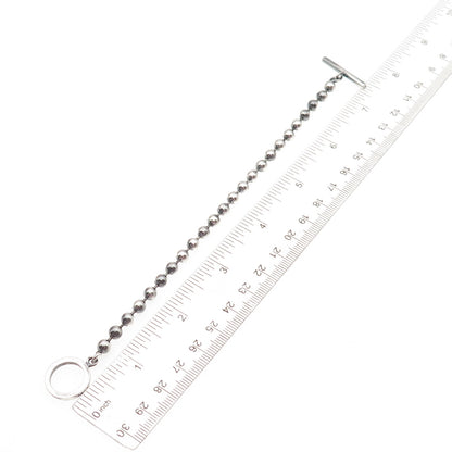 925 Sterling Silver Vintage Italy Ball Beaded Link Bracelet 6.75"
