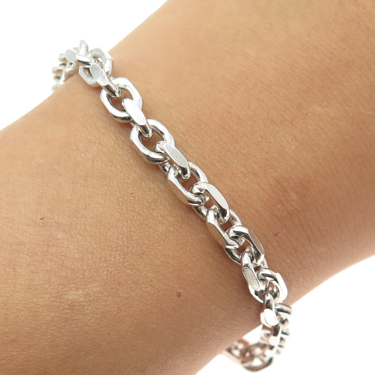 KARIZIA SPA KA 1772 925 Sterling Silver Italy Curb Link Bracelet 8.75"