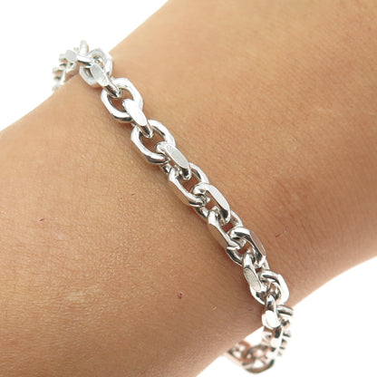 KARIZIA SPA KA 1772 925 Sterling Silver Italy Curb Link Bracelet 8.75"