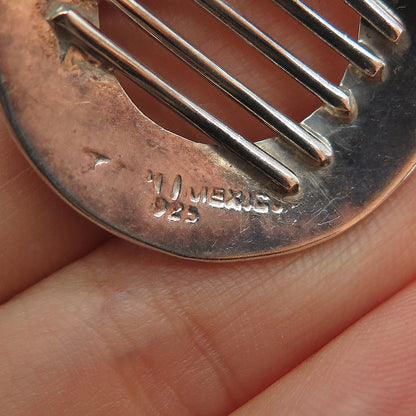 925 Sterling Silver Vintage Mexico Modernist Disc Earrings