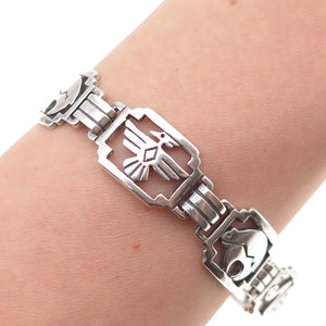Shube Old Pawn 925 Sterling Silver Vintage Native Animal Oxidized Bracelet 6.75"