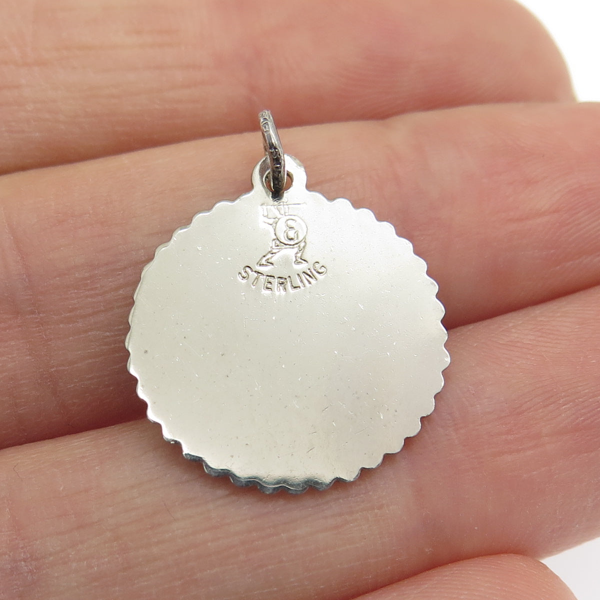 ELCO 925 Sterling Silver Vintage "Confirmation" Cross Religious Round Pendant