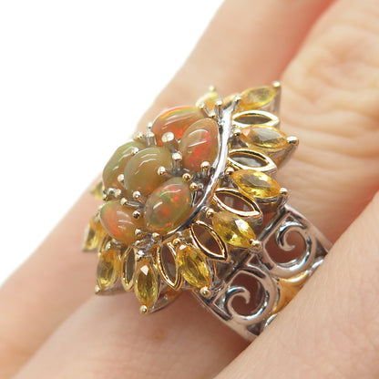MICHAEL VALITUTTI Gems En Vogue 925 Sterling Opal Yellow Sapphire Ring Size 5.25