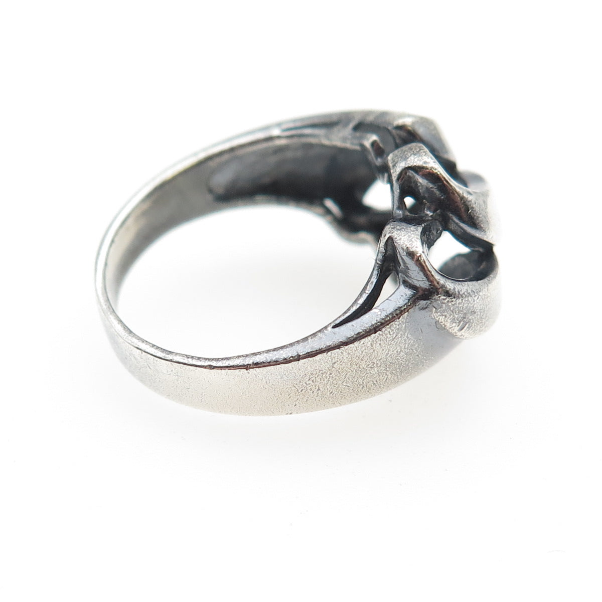 925 Sterling Silver Vintage Modernist Oxidized Ring Size 6.75