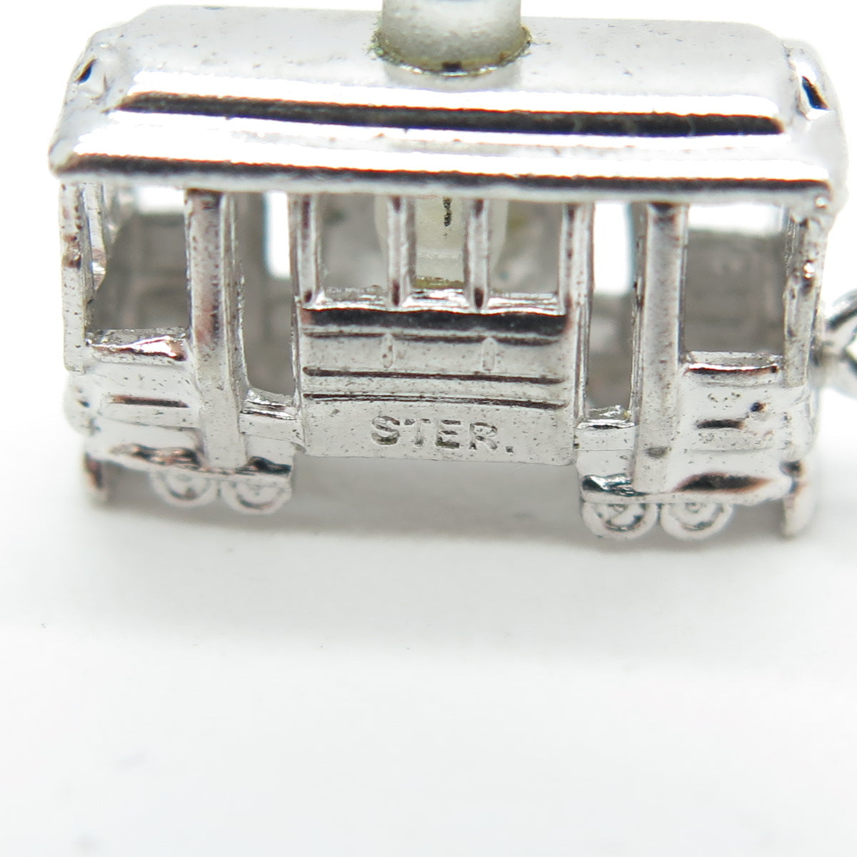 925 Sterling Silver Antique Art Deco San Francisco Cable Car Charm Pendant