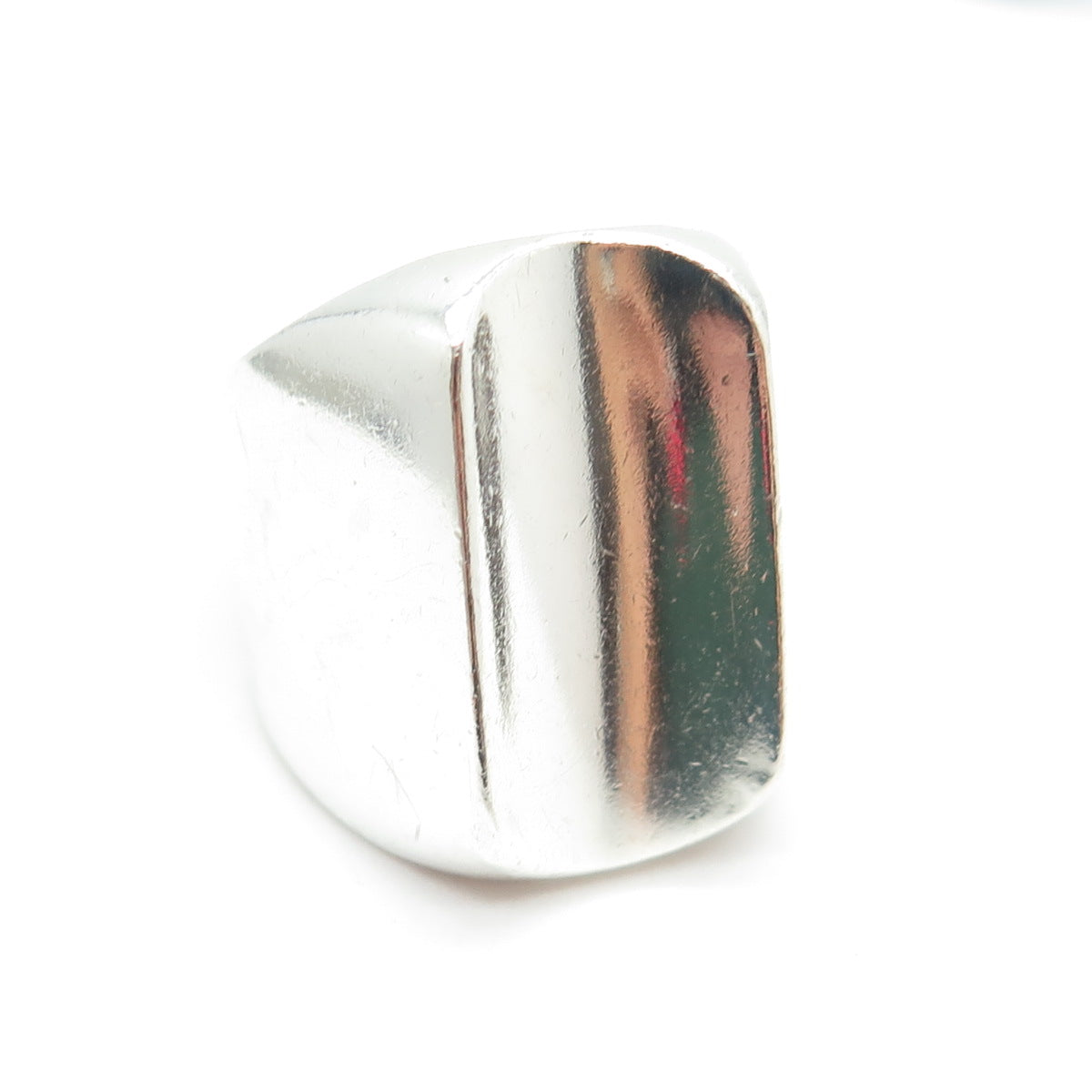 925 Sterling Silver Vintage Modernist Wide Ring Size 8.25