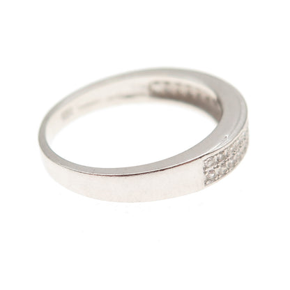925 Sterling Silver Round-Cut C Z Sparkle Band Ring Size 7