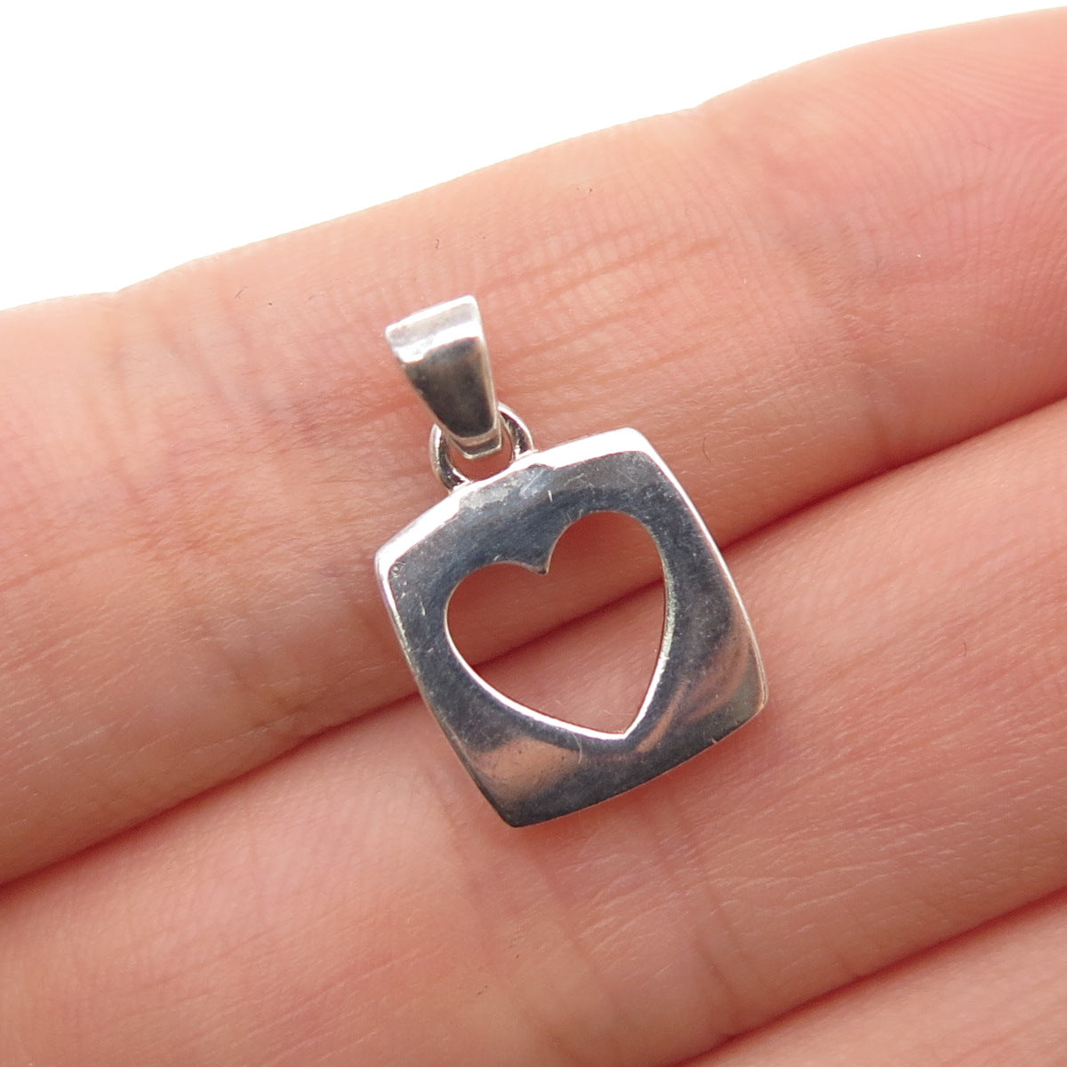 925 Sterling Silver Vintage True Friend Heart Mini Charm Pendant