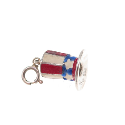 Ross Simons 925 Sterling Silver Vintage Enamel Sam’s Hat 3D Charm Pendant