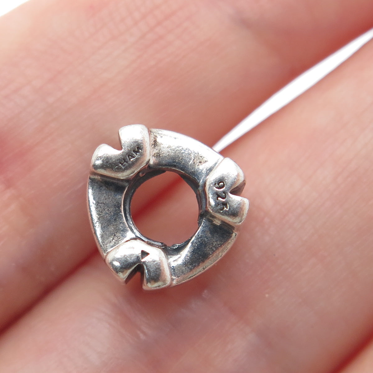 CHAMILIA 925 Sterling Silver Letter H Initial Bead Charm