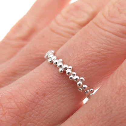 925 Sterling Silver Vintage Modernist Bubble Ring Size 7.5