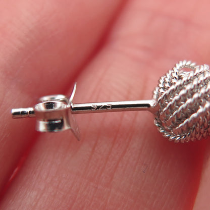 925 Sterling Silver Twisted Knot Stud Earrings