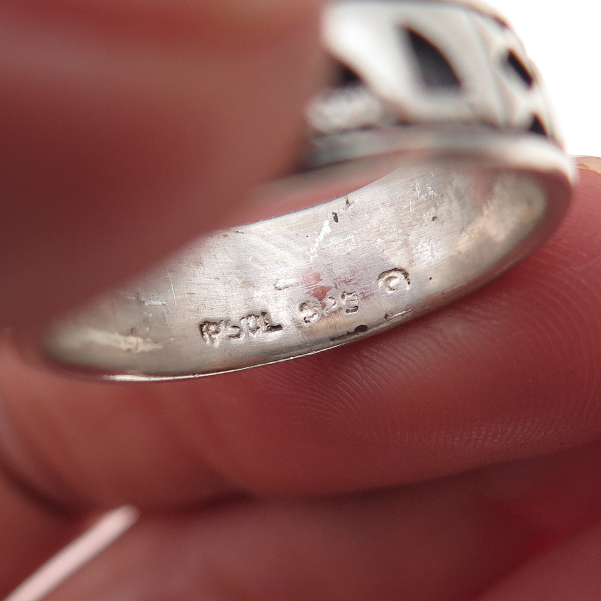 Peter Stone 925 Sterling Silver Vintage Celtic Oxidized Band Ring Size 8.25