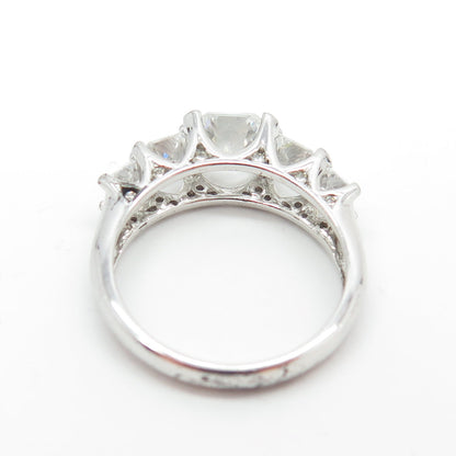 925 Sterling Silver Octagon-Cut C Z Engagement Ring Size 8