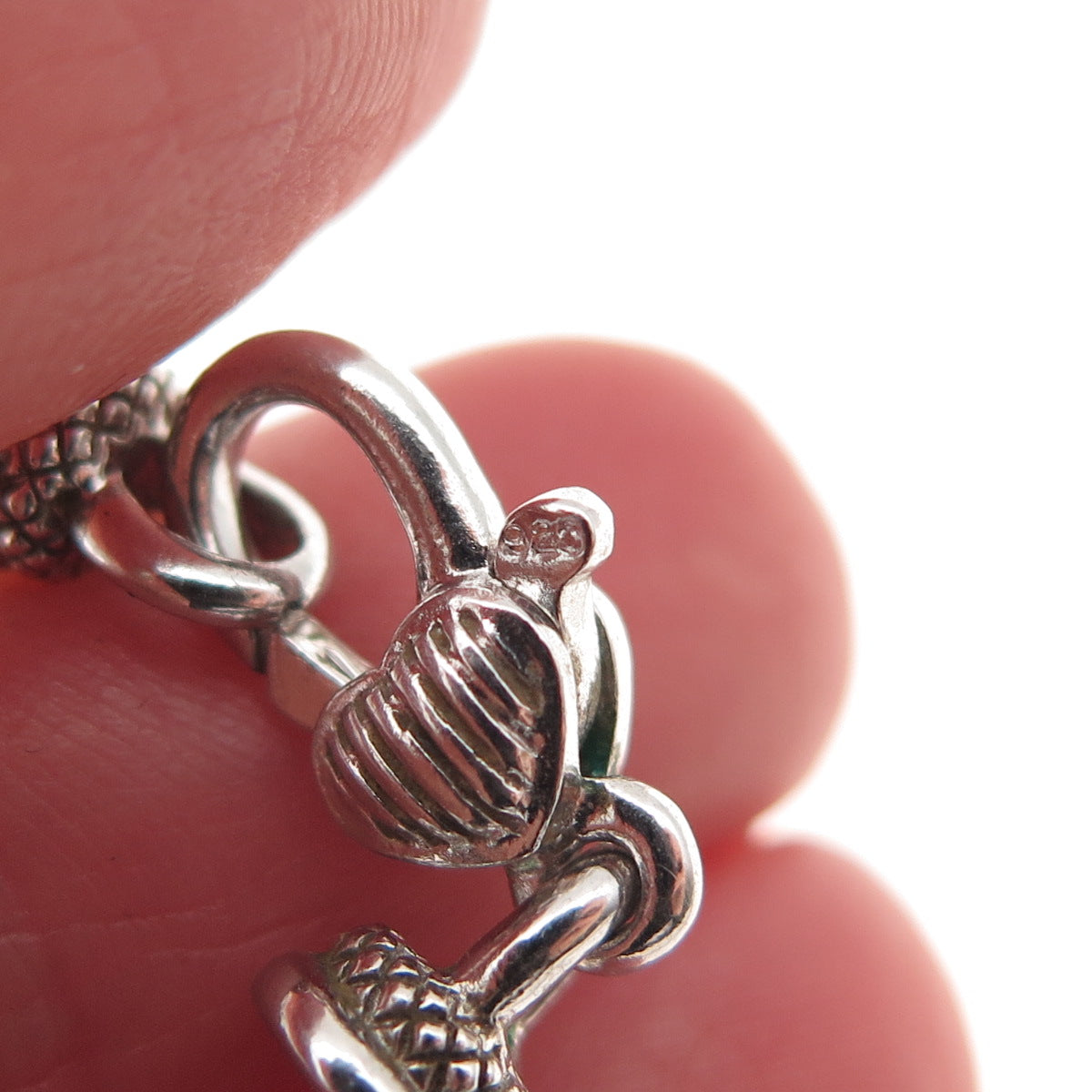 925 Sterling Silver Heart Lobster Lock Clasp Bracelet / Necklace Ends