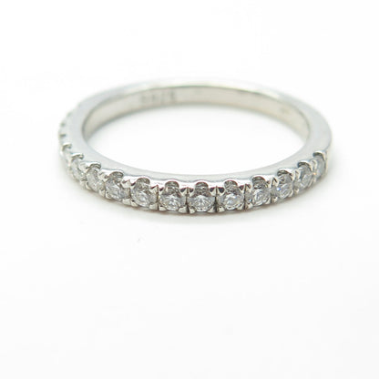 925 Sterling Silver Real Round 0.40ct Moissanite Eternity Band Ring Size 5.75