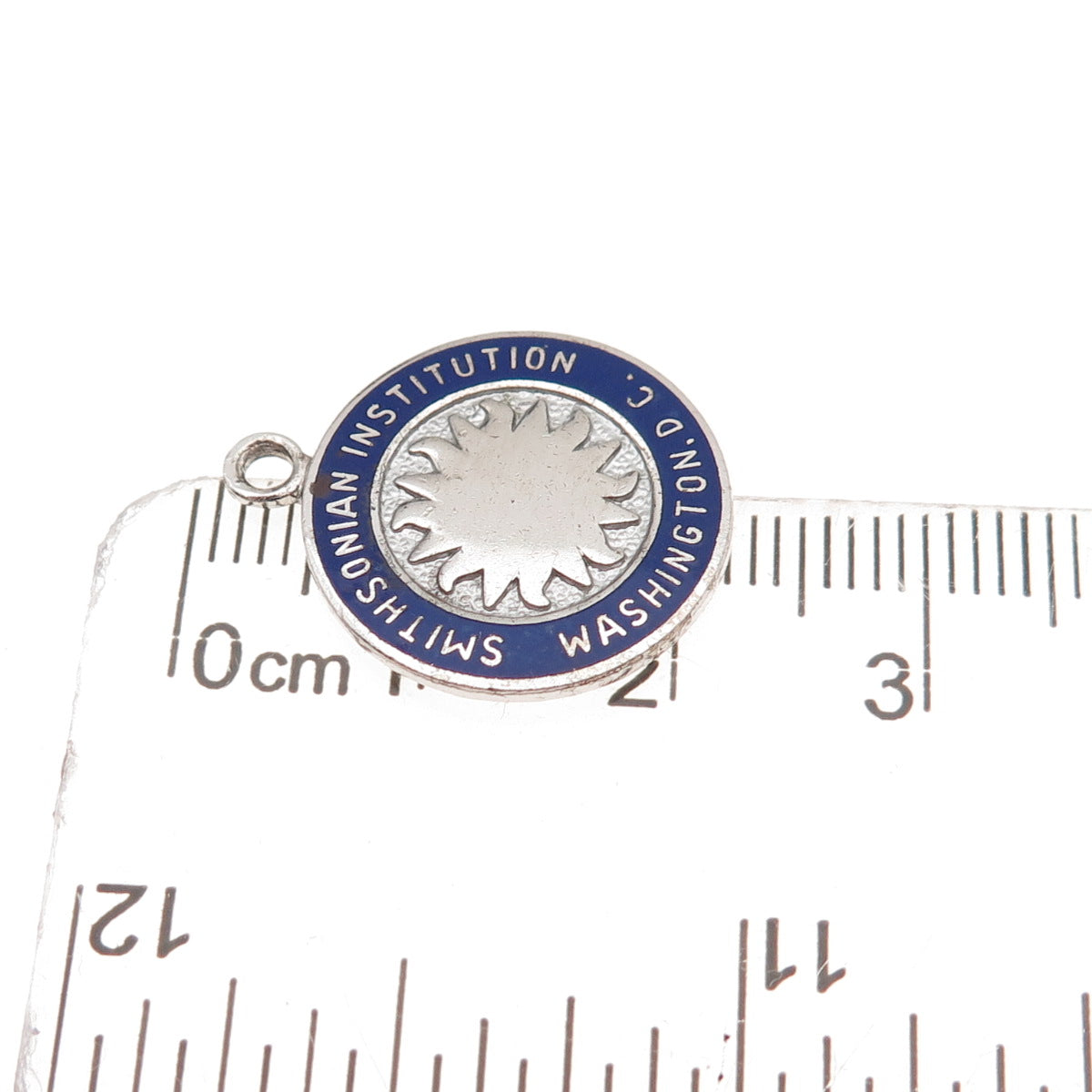 Kinney 925 Sterling Silver Vintage Enamel Smithsonian Institution Charm Pendant