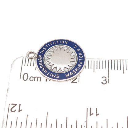 Kinney 925 Sterling Silver Vintage Enamel Smithsonian Institution Charm Pendant