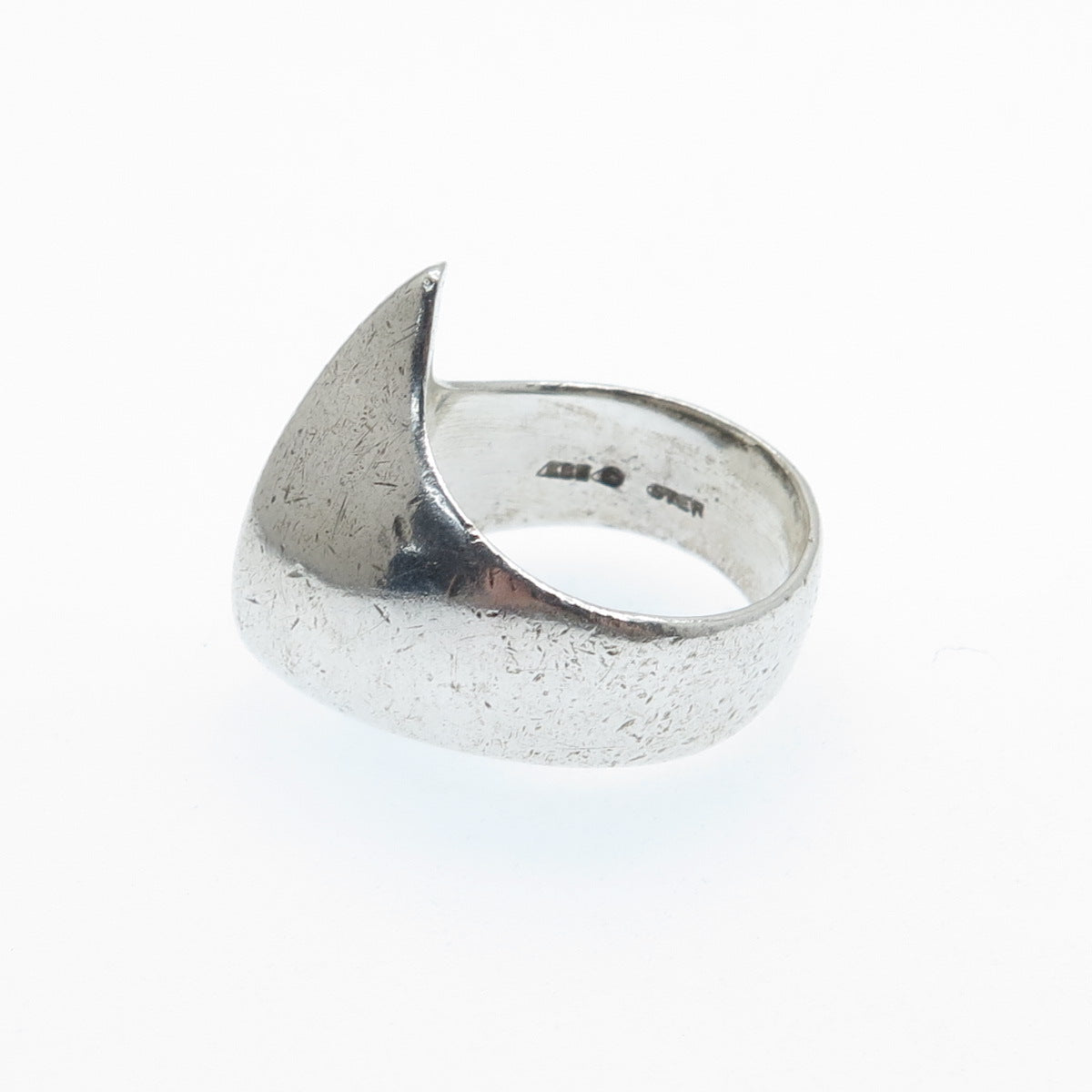 KABANA 925 Sterling Silver Vintage Modernist Flame Oxidized Ring Size 8