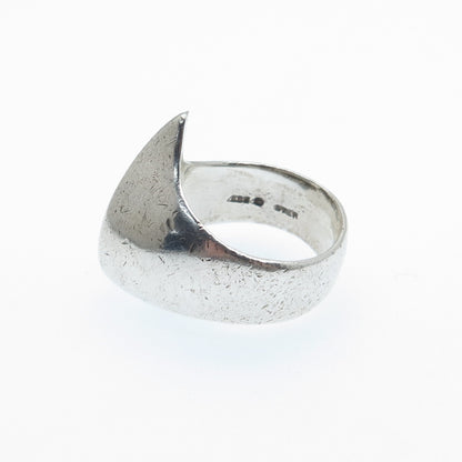 KABANA 925 Sterling Silver Vintage Modernist Flame Oxidized Ring Size 8