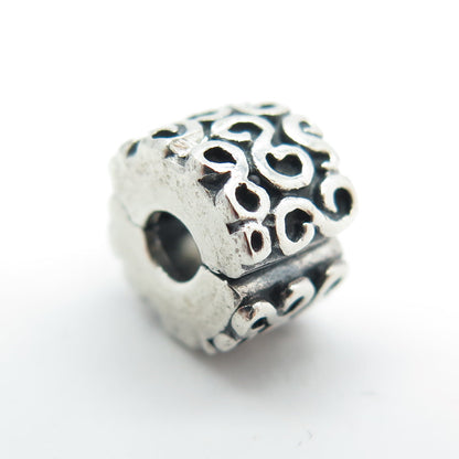 PANDORA 925 Sterling Silver Swirl Clip Bead Charm