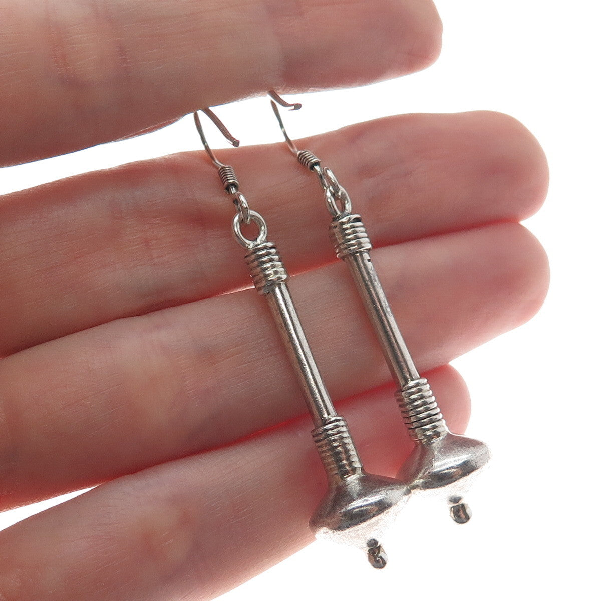 925 Sterling Silver Vintage Ethnic Drop Hook Earrings