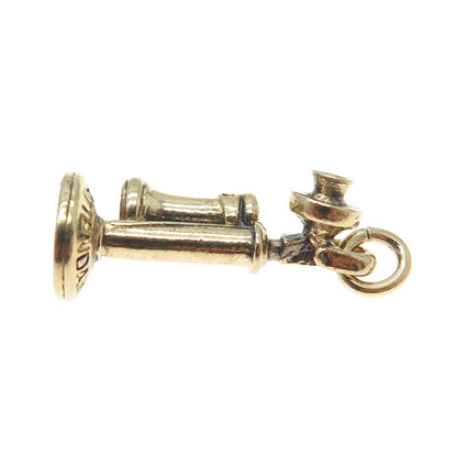 LGB BALFOUR Sterling Gold Plated Vintage Candlestick Telephone Charm Pendant