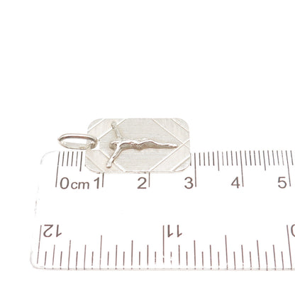 925 Sterling Silver Vintage Italy Jesus Tag Charm Pendant