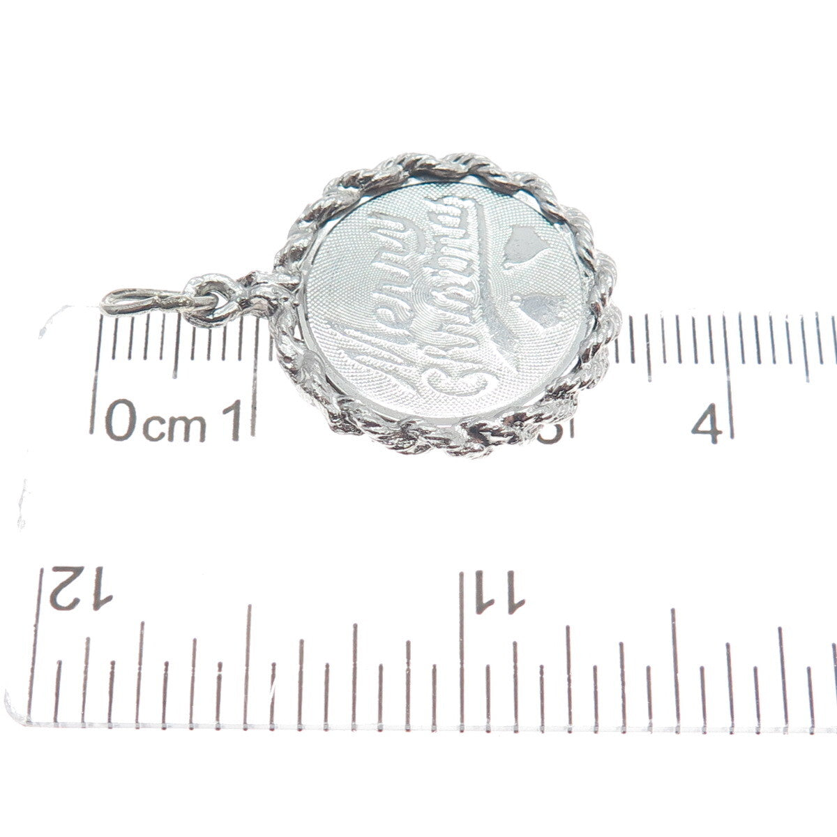 925 Sterling Silver Vintage Merry Christmas Charm Pendant