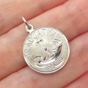 CREED 925 Sterling Silver Vintage Graduation Charm Pendant