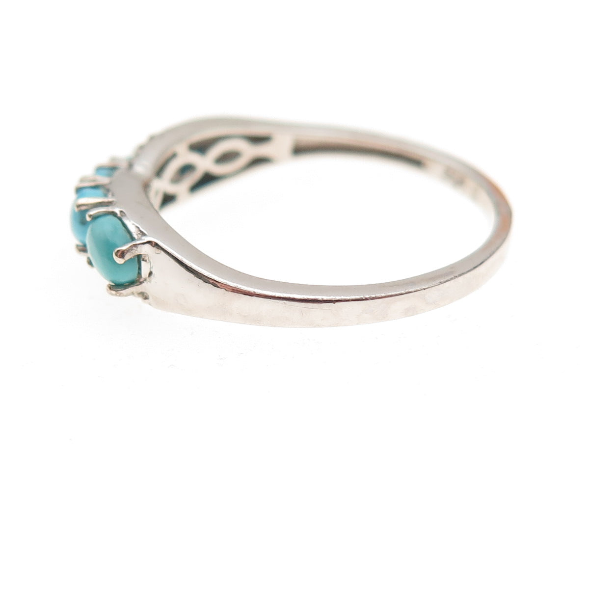 Chuck Clemency 925 Sterling Silver Real Turquoise & Peridot Wavy Ring Size 9