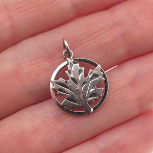 925 Sterling Silver Vintage Maple Leaf Mini Charm Pendant