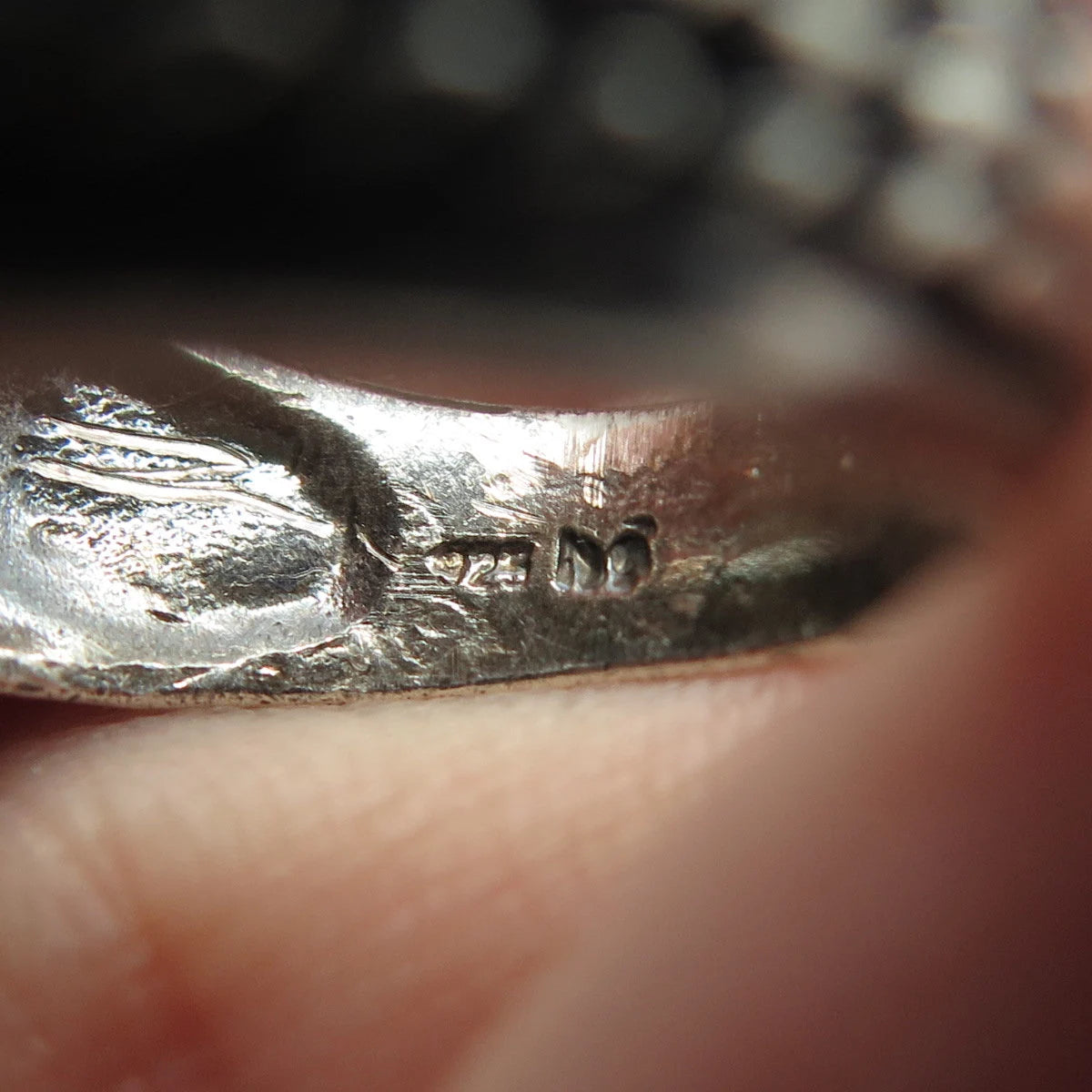 925 Sterling Silver Vintage Woven Wide Ring Size 7