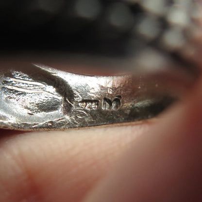 925 Sterling Silver Vintage Woven Wide Ring Size 7