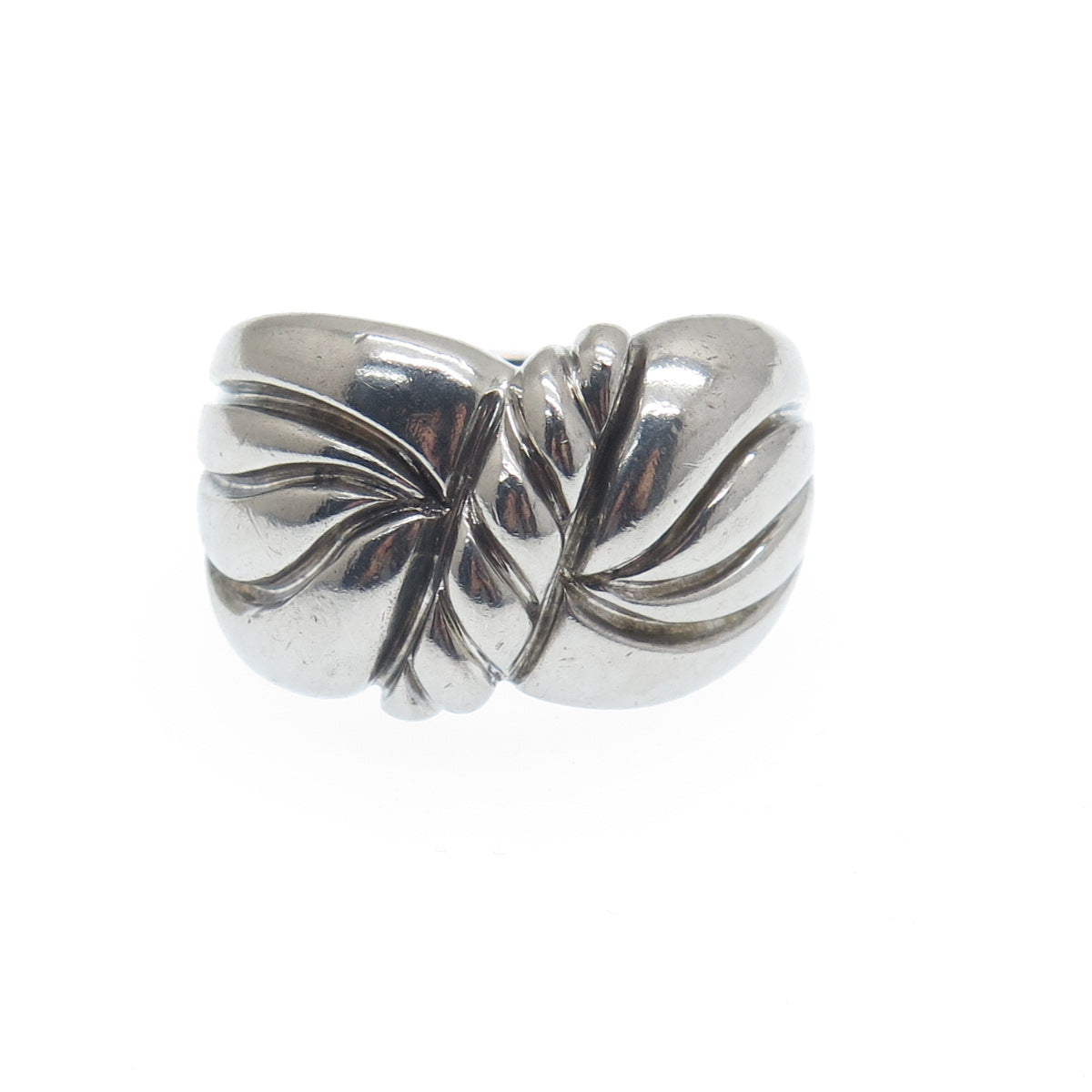 925 Sterling Silver Vintage Modernist Butterfly Oxidized Ring Size 7.25