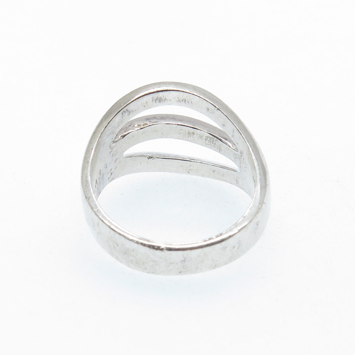 925 Sterling Silver Vintage Mexico Modernist Ring Size 7.75