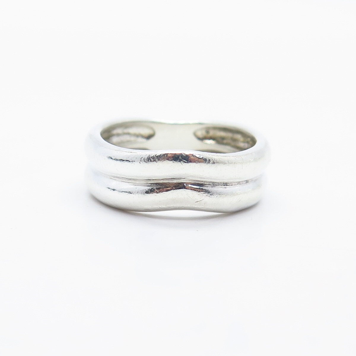 925 Sterling Silver Vintage V-Style Ring Size 7