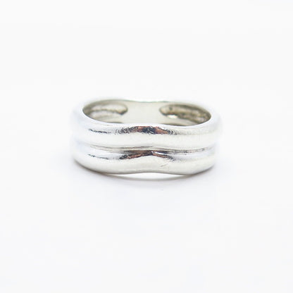 925 Sterling Silver Vintage V-Style Ring Size 7