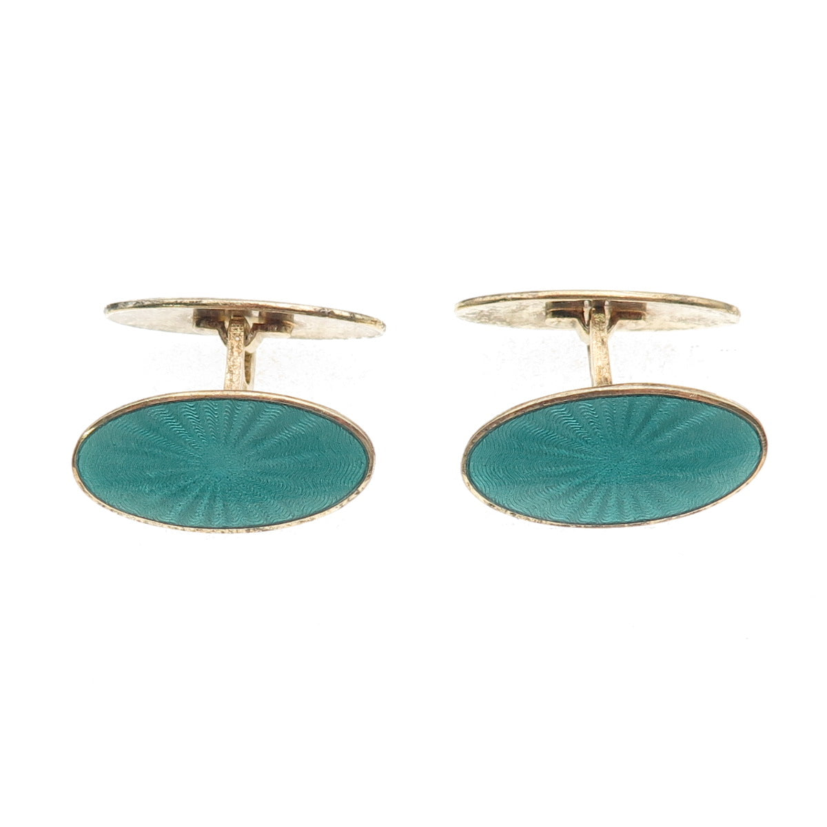 David Andersen 925S Sterling Silver Gold Plated Vintage Norway Enamel Cufflinks