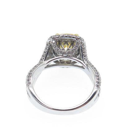 DSMK 925 Sterling Silver White & Yellow C Z Sparkle Ring Size 6.25