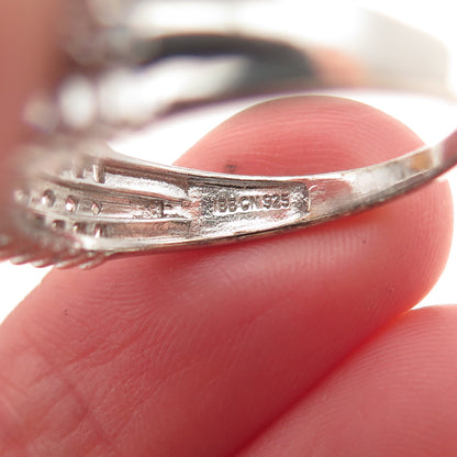 925 Sterling Silver Round & Tapered Baguette-Cut C Z Ring Size 9.25